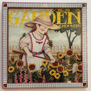 Cartes Mary Engelbreit à garder scellées, plaque murale, exposition d'oeuvres d'art scellées, nouvelle collection originale des années 80 qui aime un jardin