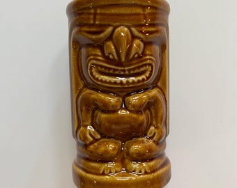 Vintage Orchids of Hawaii Tiki Mug R91 Polynesian Brown Ceramic Made in Japan 1970s Barware