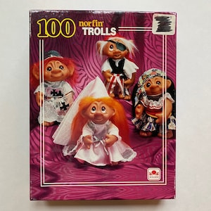 1992 Norfin Trolls Puzzle Complete Kids Game Night Family Night Toy Collectible Treasure Trolls 90s Children