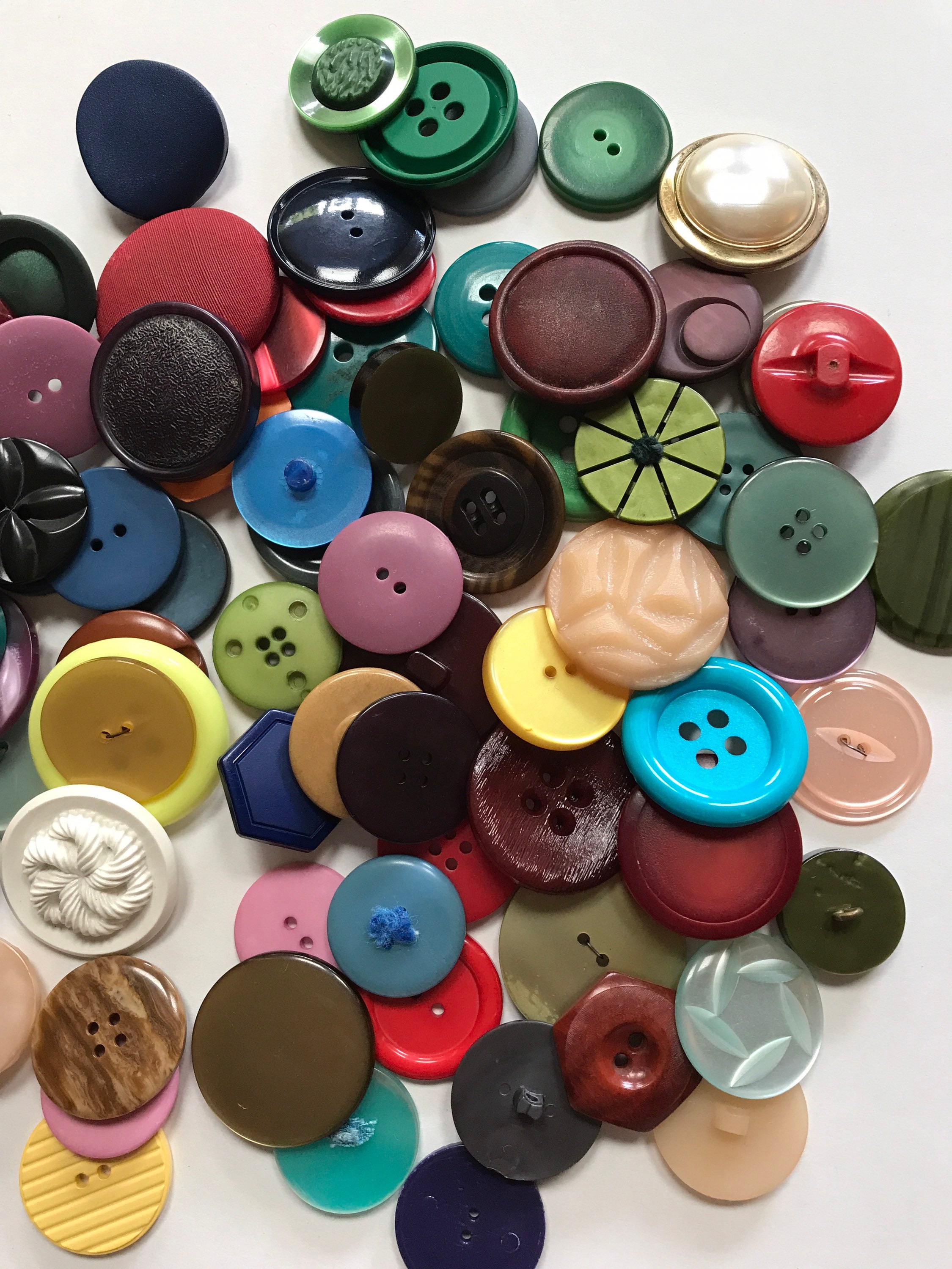 SALE Vintage Sewing Buttons Large Big Jumbo Size Sew Through