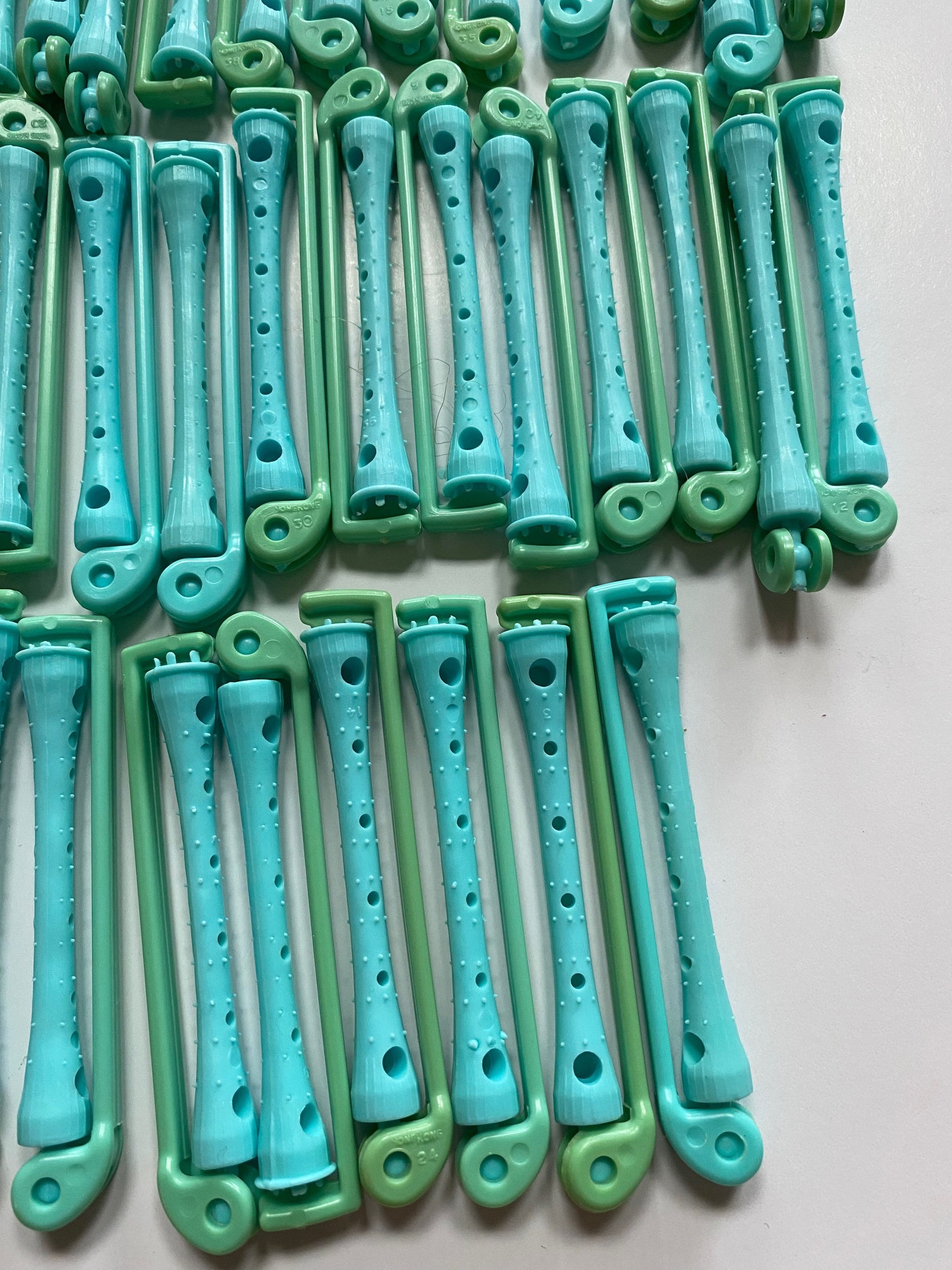 Vintage 70s Swing Arm Perm Rods Hair Perming Curlers Aqua Etsy
