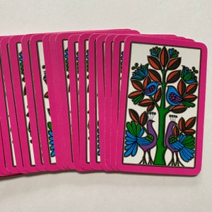 Jeu de cartes complet Joli motif floral perdrix fabriqué en Belgique