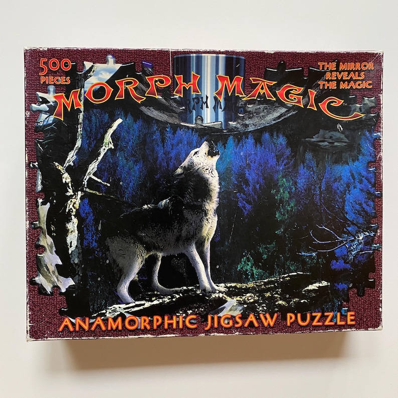 1999 Magic Morph Wolves Puzzle TWO MISSING PIECES Anamorphic Jigsaw ...