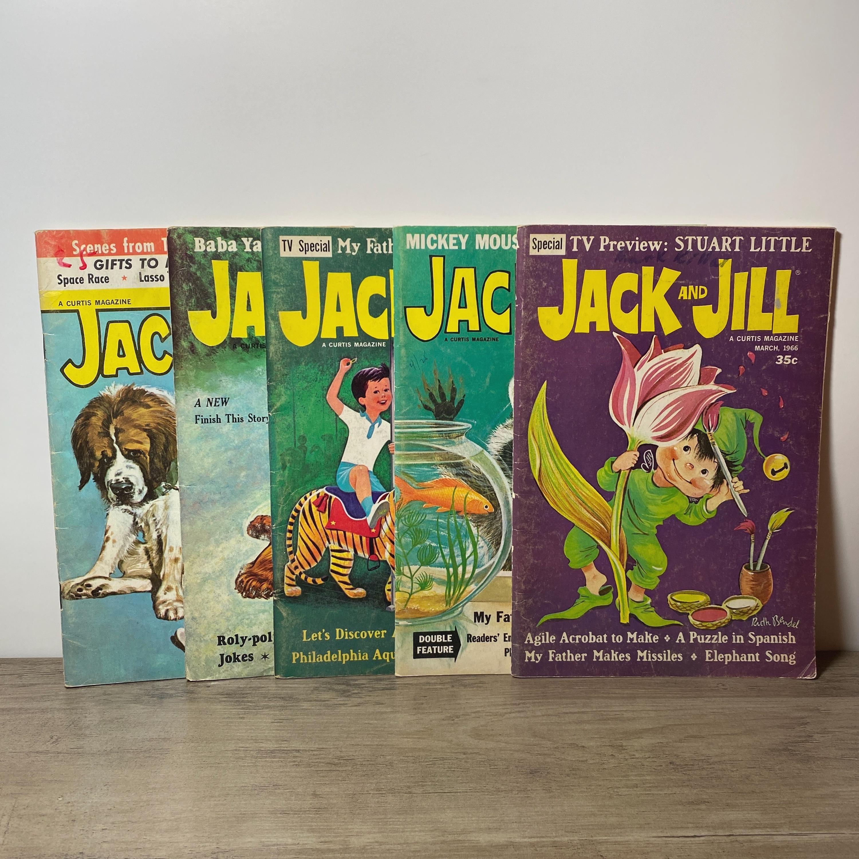 Vintage Jack and Jill Magazine 1960s Lot of 5 Summer Reading Kids Childrens Paper Ephemera