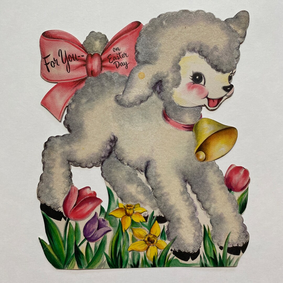 Flocked Easter Greeting Card Vintage 1950s Hallmark - Etsy