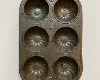 Vintage GSW Baking Tray Mold Tin for Cakes Cookies Kitchen Cookware Collectible