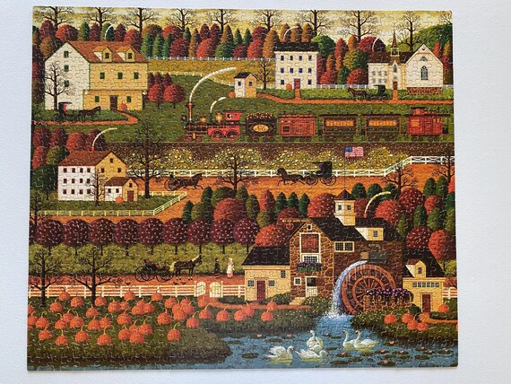 Charles Wysocki Americana Jigsaw Puzzle Honey Pumpkin Valley 1990