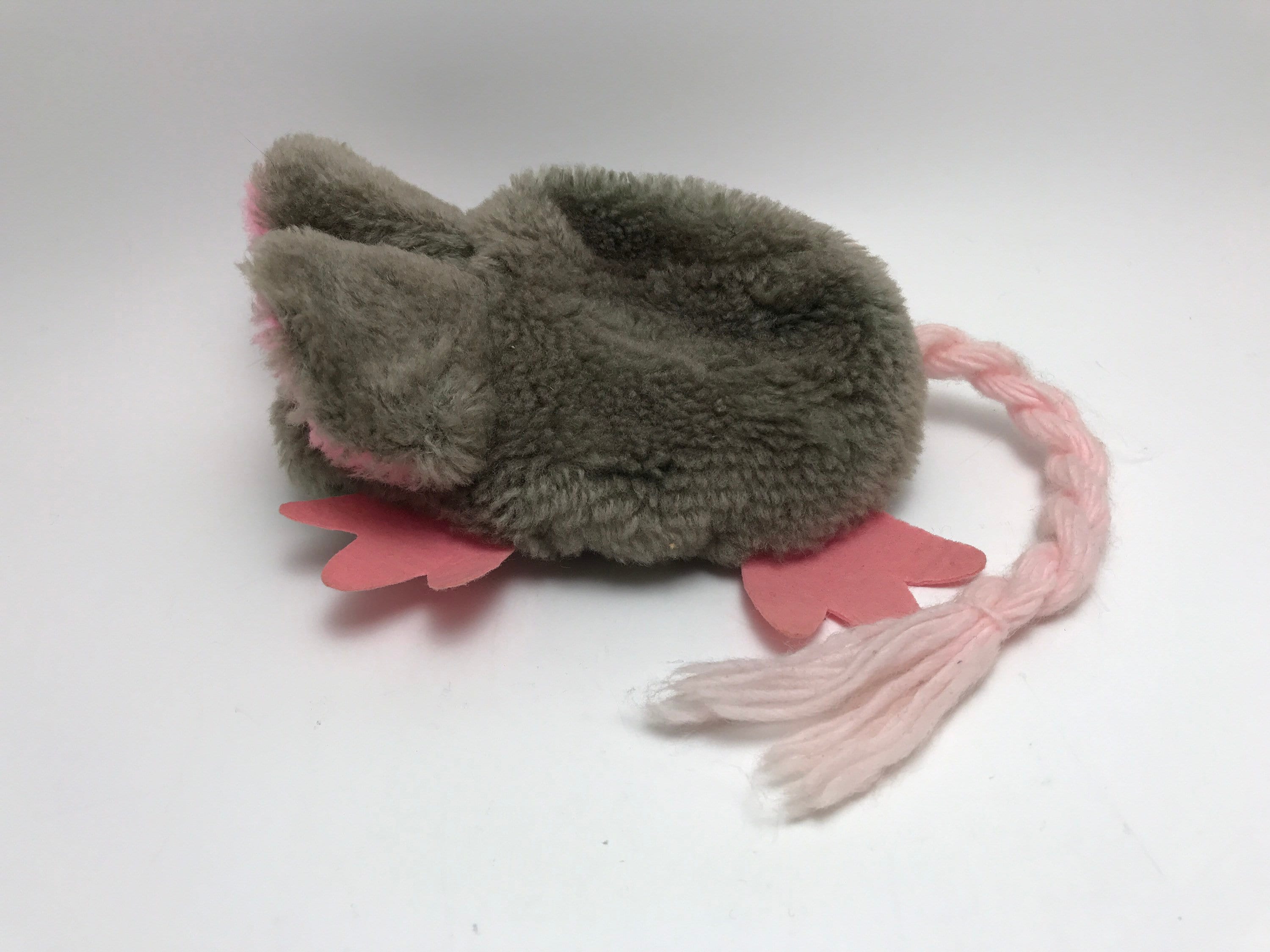 Plush Mouse Stuffed Animal Bean Bag Toy Grey and Pink Adorable Etsy