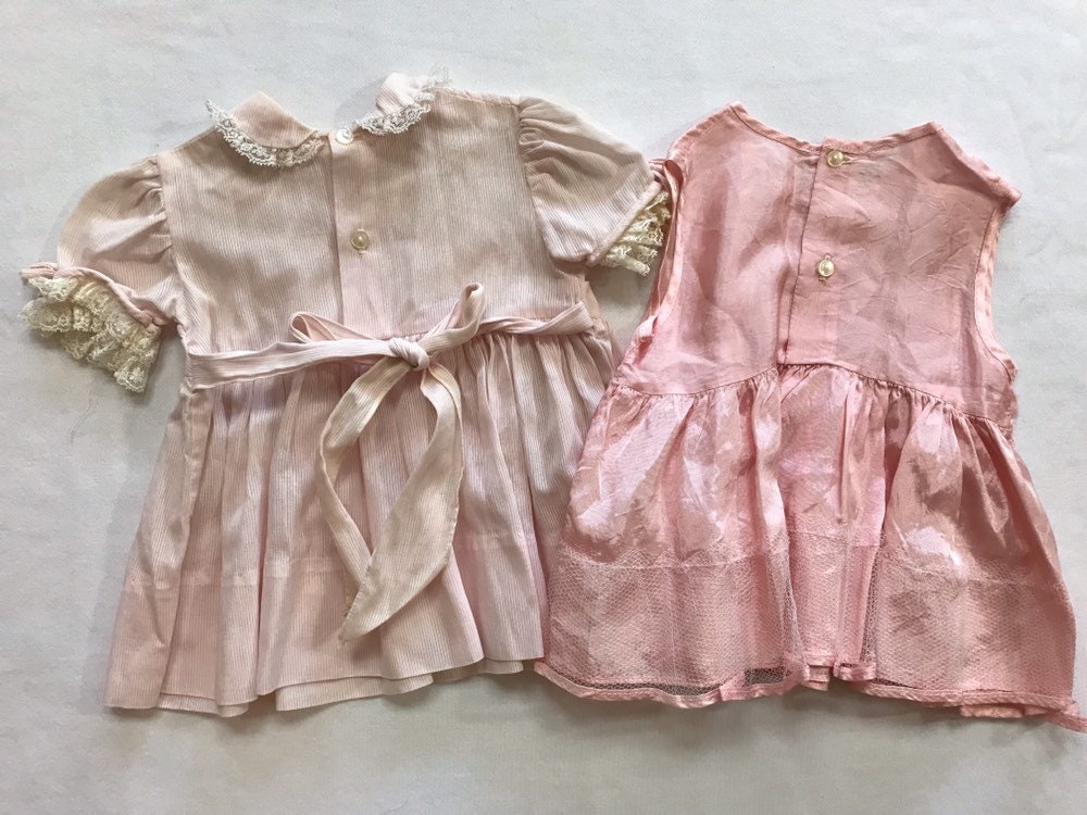 Baby Girls Sheer Pink Lace Dress and Slip Babies Clothing | Etsy