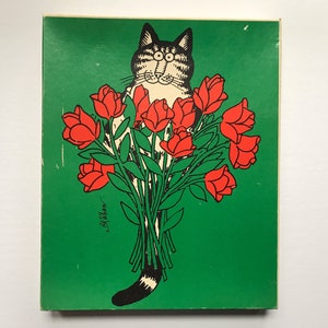 SOLDES Kliban Cat Rose Cat Puzzle 550 pièces Difficile Niveau expert 1980 Super américain Puzzle Factory Rare Soirée jeux en famille
