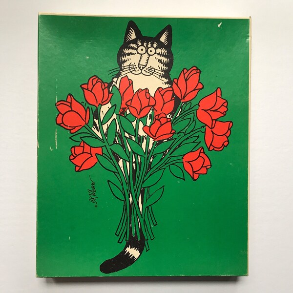 Kliban Cat Rose Jigsaw Puzzle 550 Pieces Expert 1980 Great American Puzzle Factory Rare