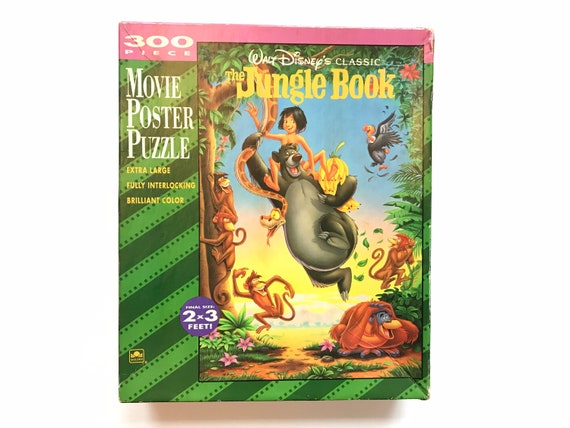 The Jungle Book Movie Poster Puzzle Golden Disney 90s Jumbo Etsy
