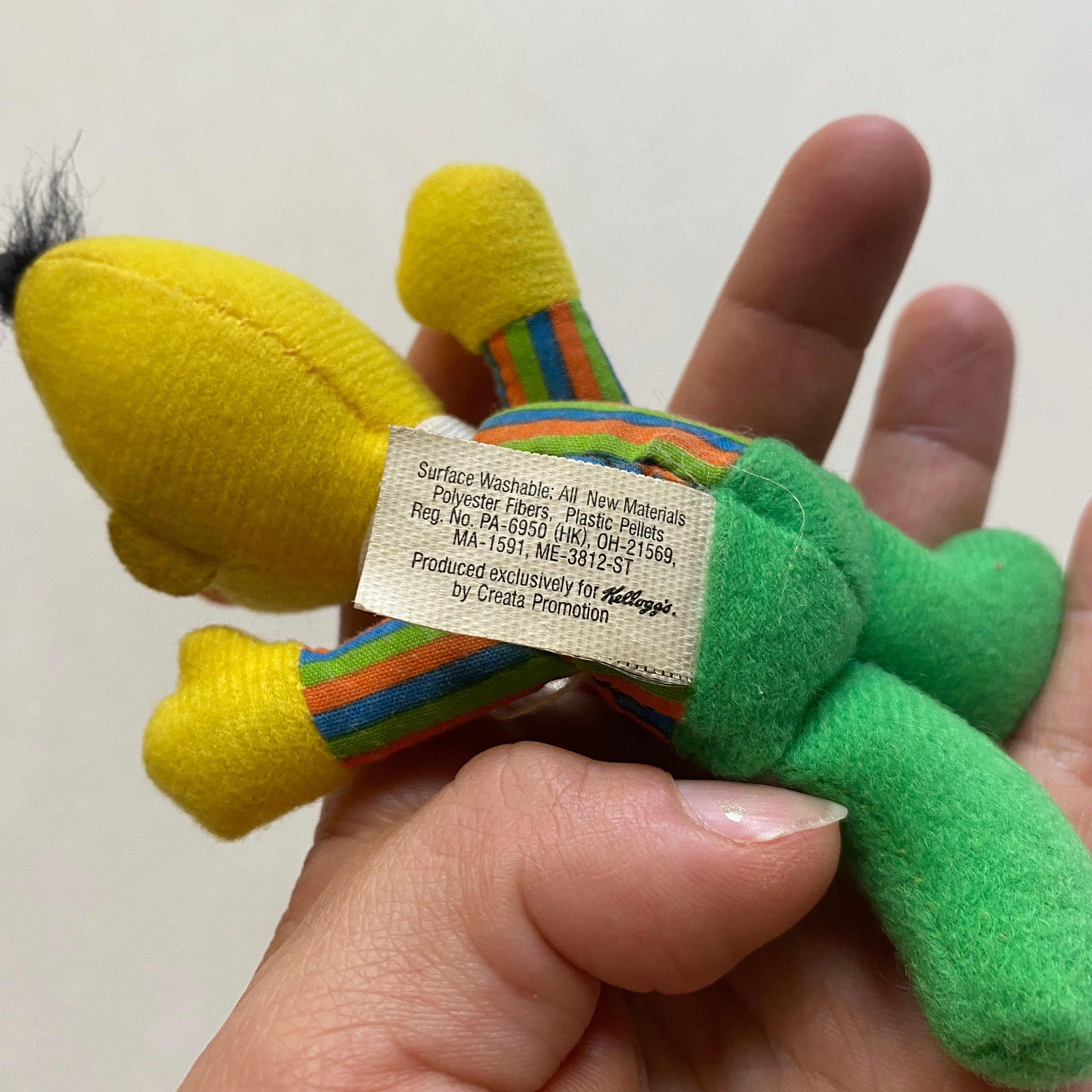Sesame Street Bert Mini Bean Filled Plush Toy Kelloggs Exclusive 1999 ...