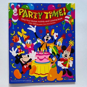 Sandylion Party Time Cling Vinyl Sticker Activity and Coloring Book 1996 RARE