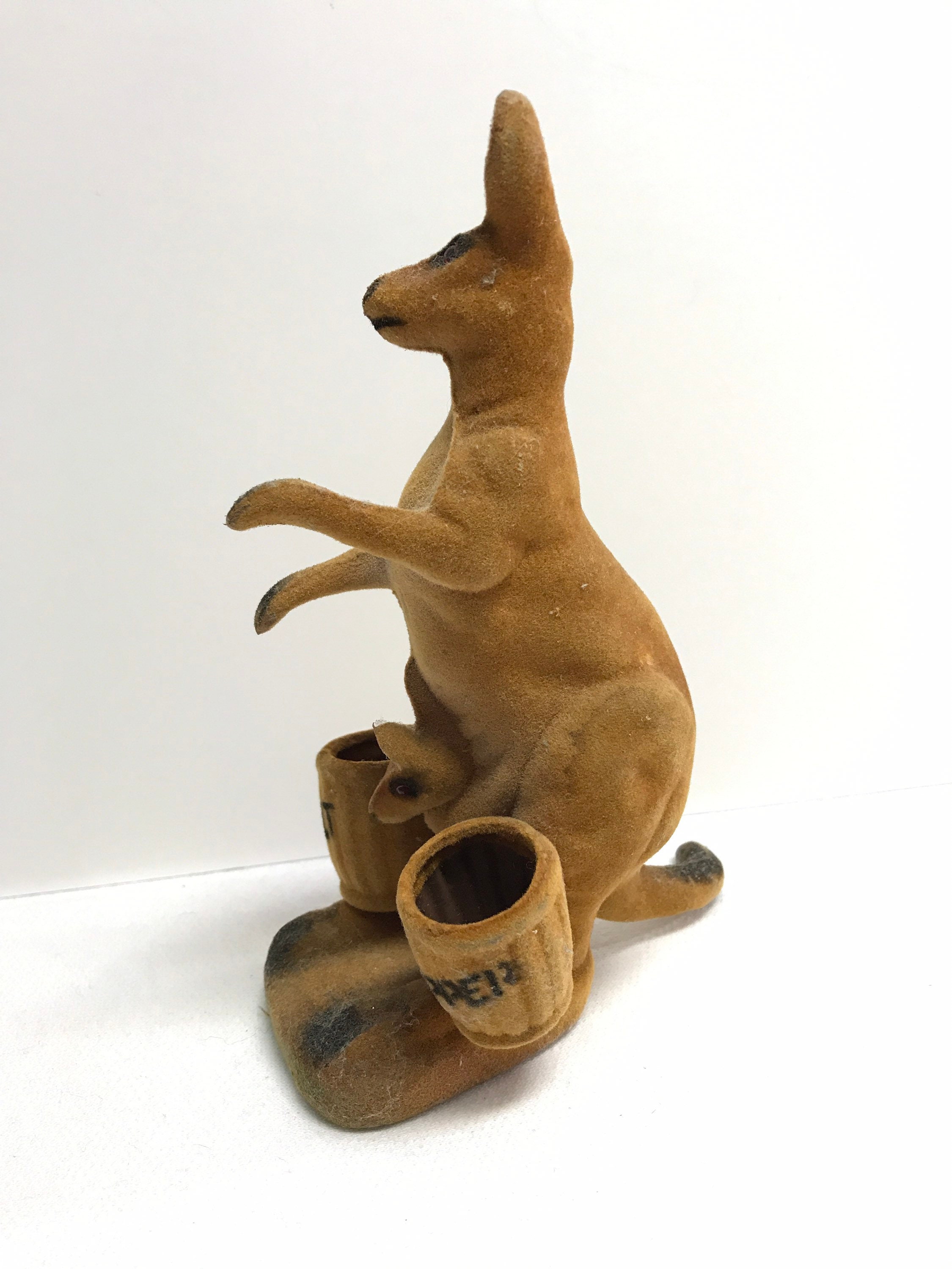 Vintage Flocked Kangaroo Salt and Pepper Shaker Set Australia Etsy