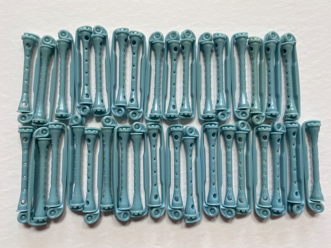 Vintage 70s Swing Arm Perm Rods Hair Perming Curlers Blue Ladies Hair