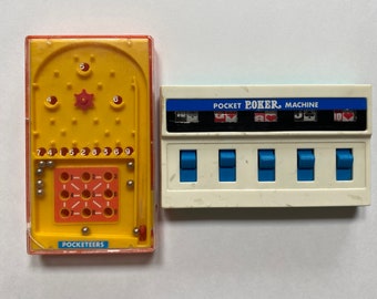 70 年代のビンテージ ポケット ゲーム、ミニ メイト ブルー ボックス