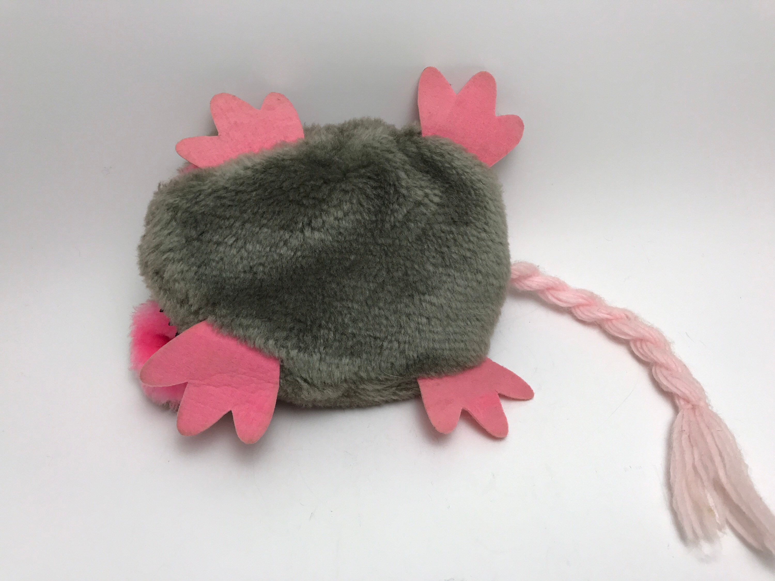 Plush Mouse Stuffed Animal Bean Bag Toy Grey and Pink Adorable | Etsy