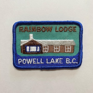 Rainbow Lodge Powell Lake BC Patch Sew on Embroidered Patch
