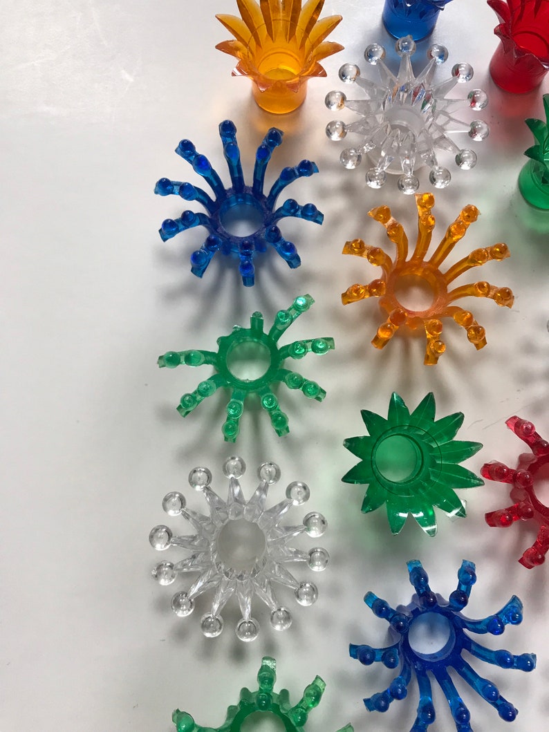 Vintage Plastic Christmas Light Reflectors Lot Retro Red Etsy