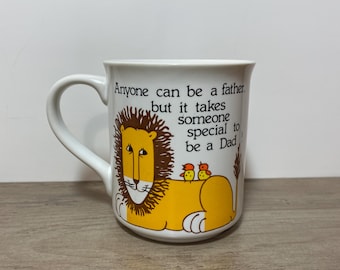 Fathers Day Mug - Anyone Can be a Father but it Takes Someone Special to be a Dad - Vintage Lion JSNY
