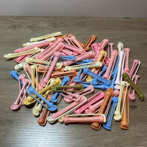 Vintage Swing Arm Perm Rods Hair Perming Curlers Pink Tool Supply Toni Spin Curlers Mixed Lot