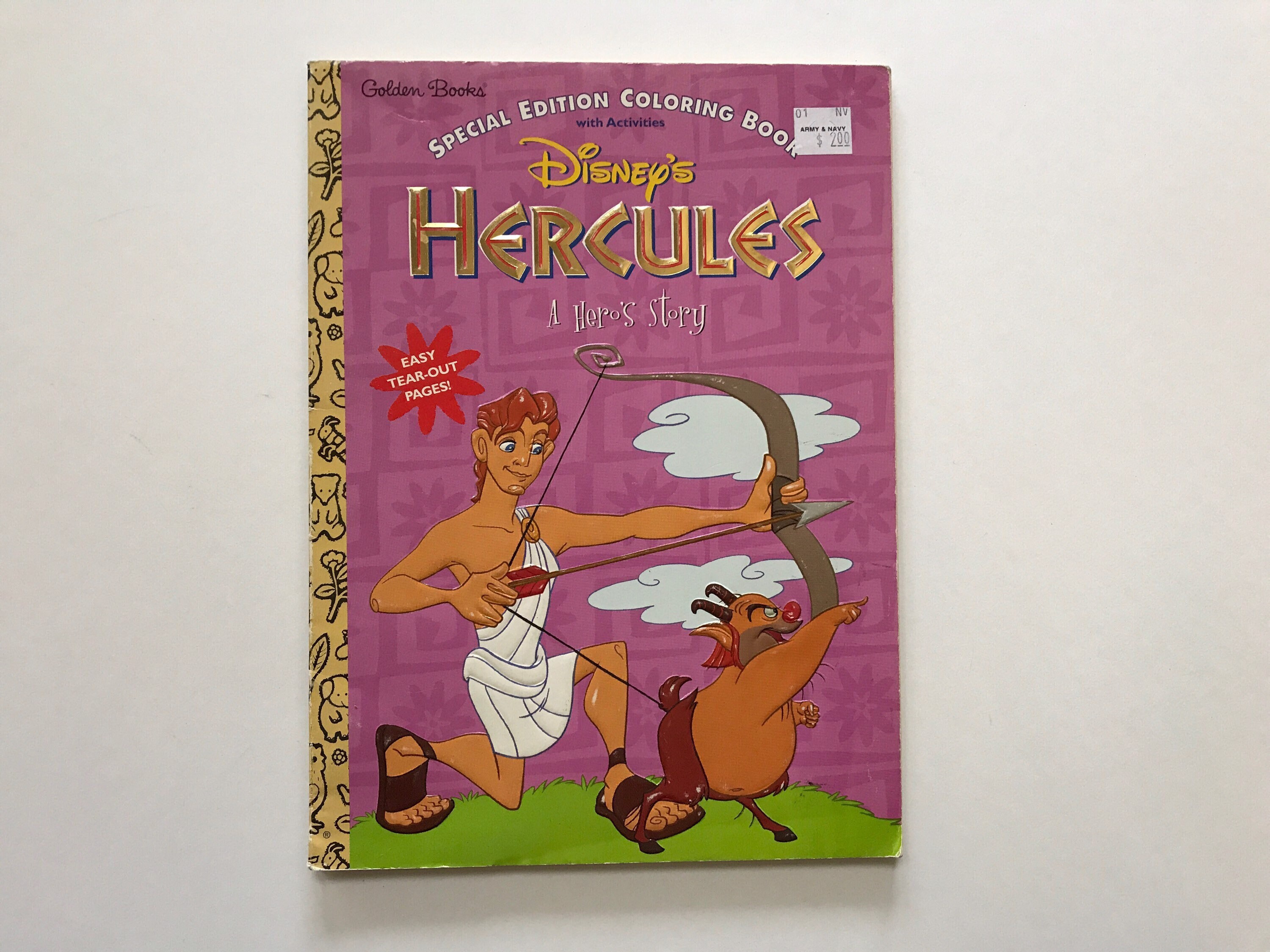 1997 Disney Hercules Coloring Book Golden Special Edition 90s