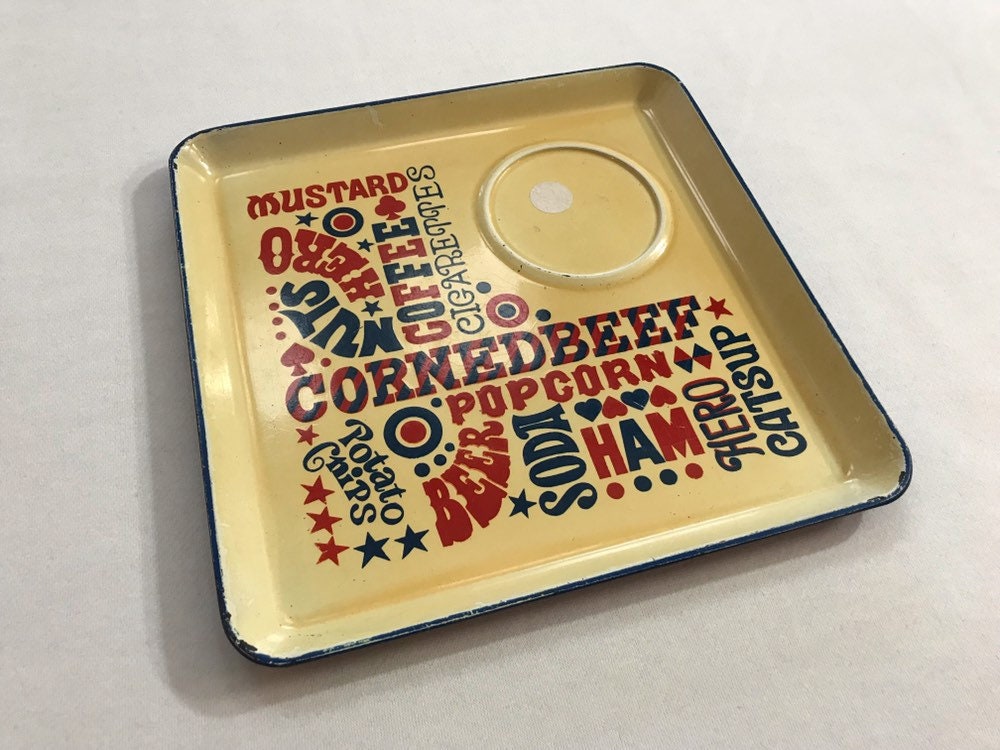 Food and Drink Tray 50s 60s Corned Beef Nuts Mustard Ham Etsy