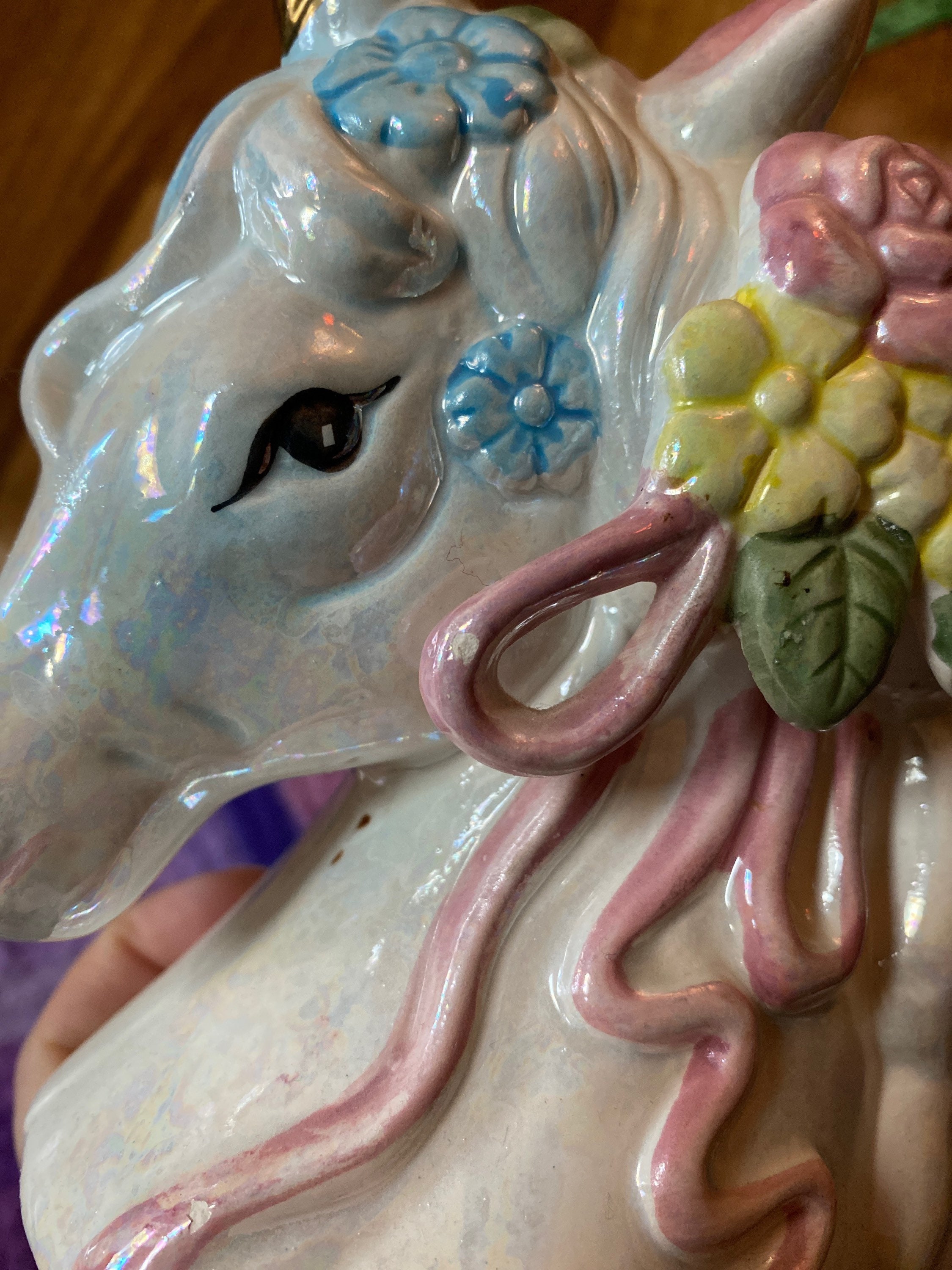 【unicorn】nokcha vintage like shaggy Vintage Ceramic Unicorn Knick Knack Cute Mythical Figurine Taiwan