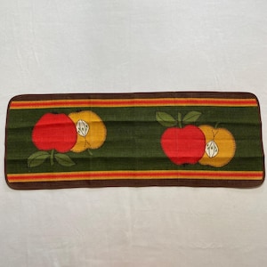 Walterscheid Apple Table Runner Burlap Jute Decorative Fabric Home Decor West Germany