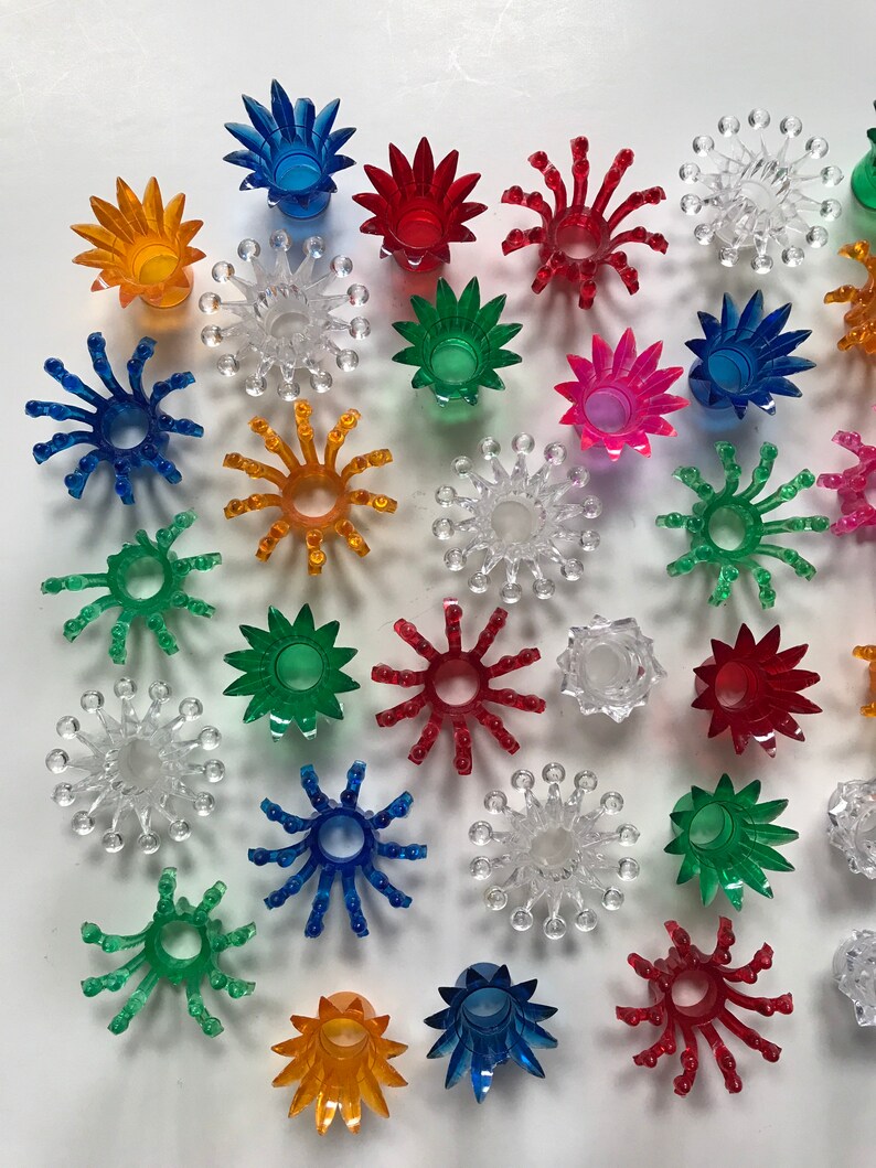 Vintage Plastic Christmas Light Reflectors Lot Retro Red Etsy