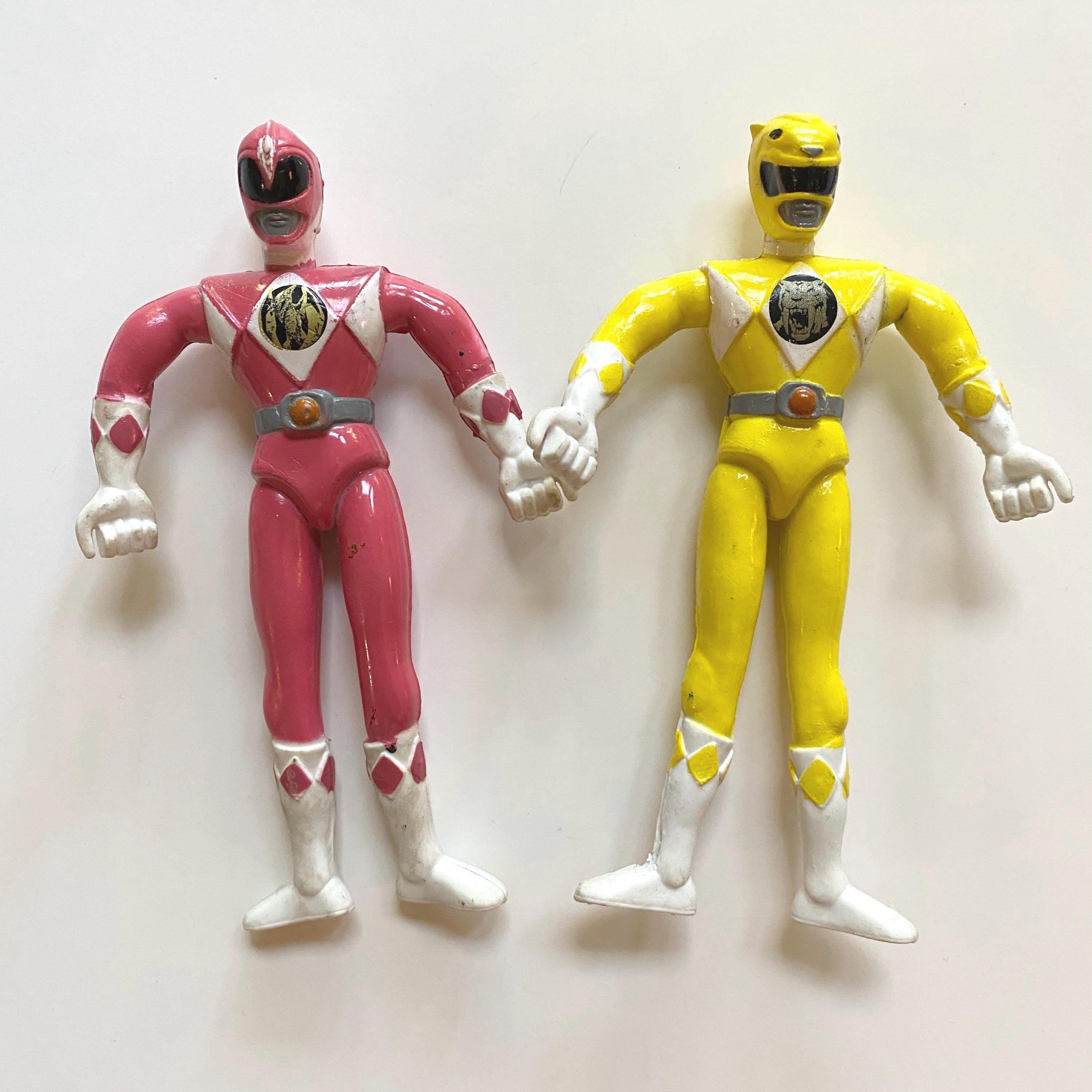 Mighty Morphin Power Rangers Pink and Yellow Bendy Action Figure