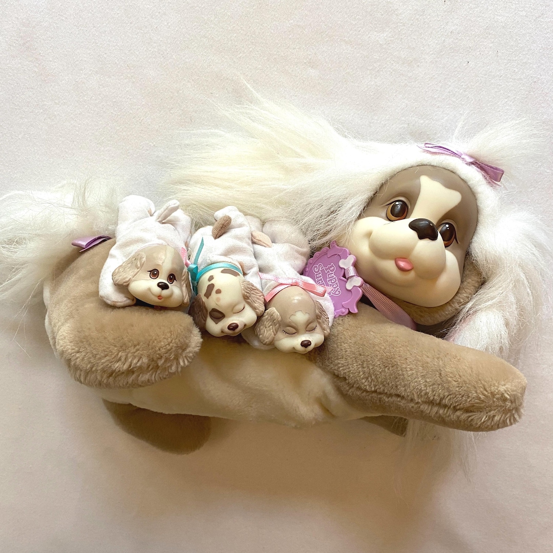 1990s Puppy Surprise Hasbro Plush Stuffed Animal Brown Long Hair 90s ...
