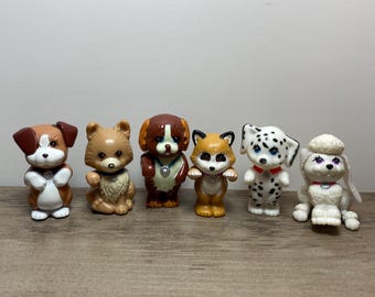 1990s Littlest Pet Shop Toys Dogs Raccoon Poodle Upright Chirpy Tree