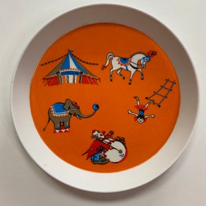Circus Melamine Plate Ornamin Made in Canada 1970s