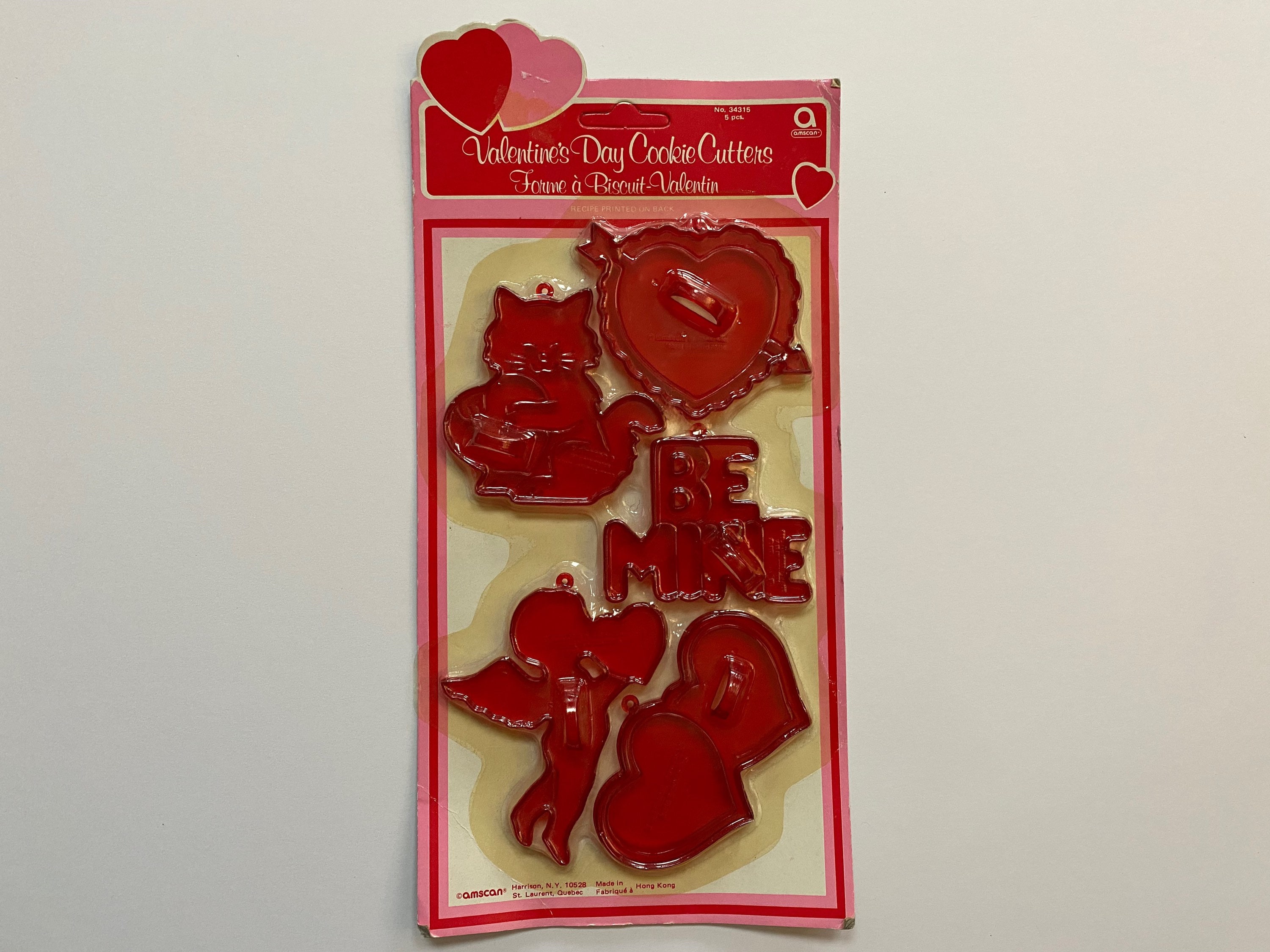 Valentines Day Cookie Cutters Pack Plastic Vintage Baking 80s 90s