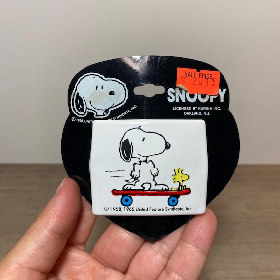 Snoopy Hair Clip Barrette Made in France Woodstock Skateboarding