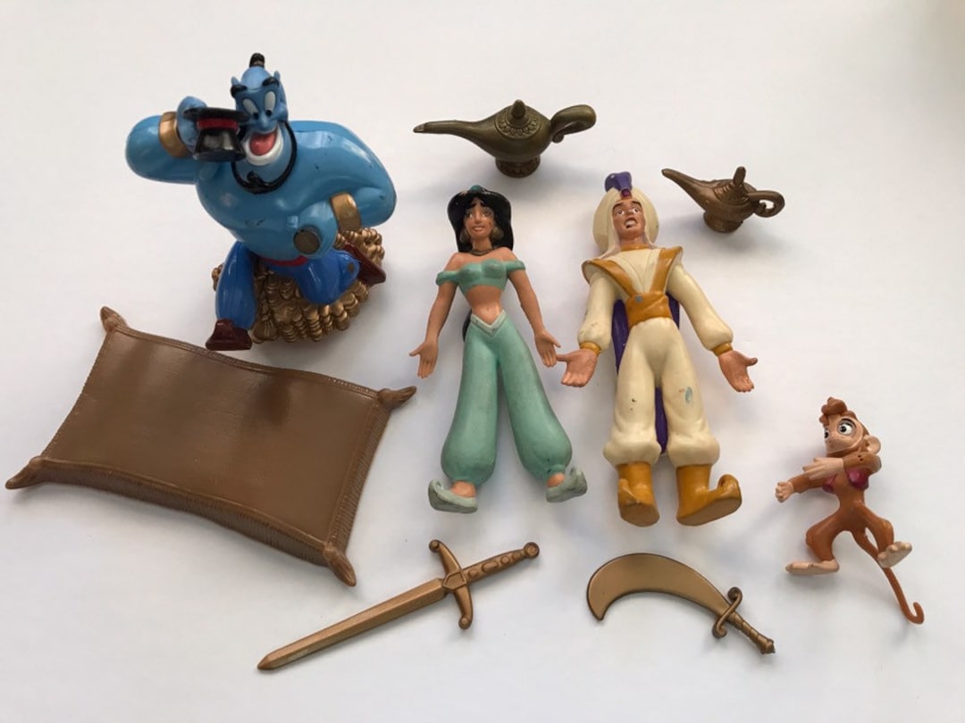 Set/10 Disney Aladdin Miniature Figurines / Disney Aladdin Mini Figurine  Set FRANCE / Walt Disney Animation Aladdin Collectibles / DISNEY -   Israel