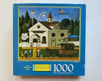Charles Wysocki Americana Patriotic Jigsaw Puzzle Year 2000 Made in USA 1000 Piece Complete Bird Seller