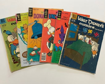 70s Uncle Scrooge Disney Donald Duck Kids Comic Books Retro Gold Key Comics Ephemera Huey Dewey Louie