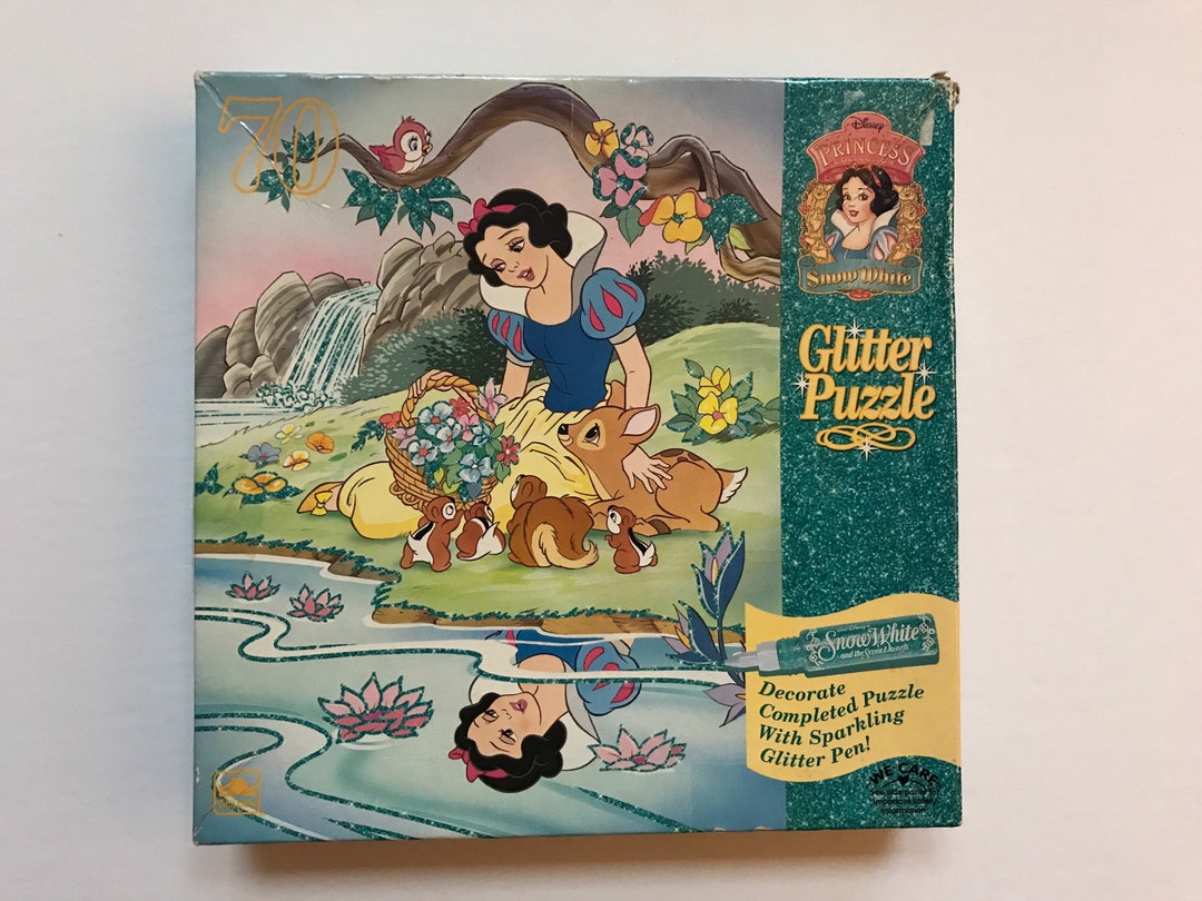 SALE Snow White and the Seven Dwarfs Glitter Puzzle Golden Disney 90s ...