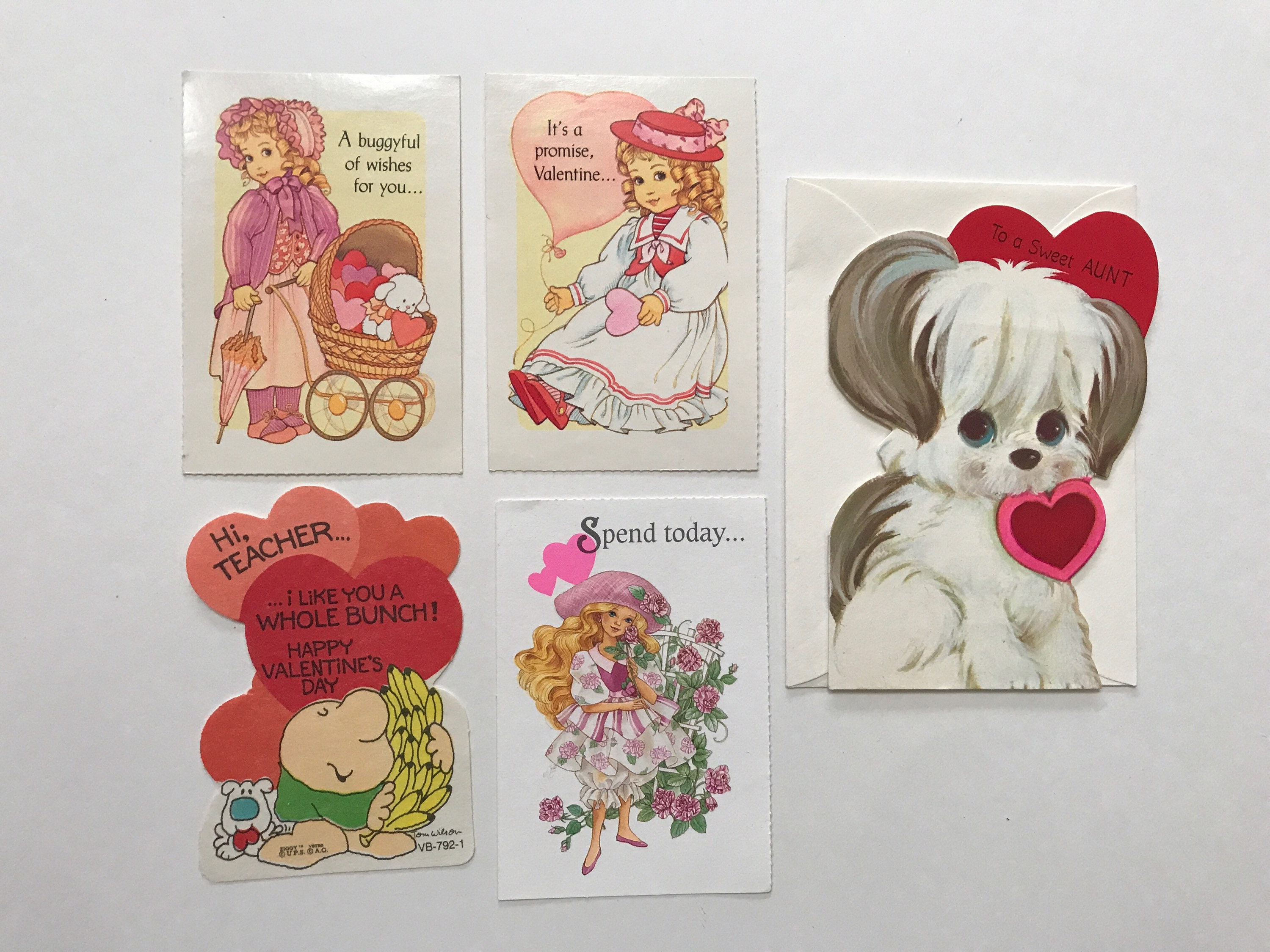 Vintage Valentine Cards Lot 80s 90s Retro Ephemera Cartoon Character  Scrapbooking Paper Crafts 