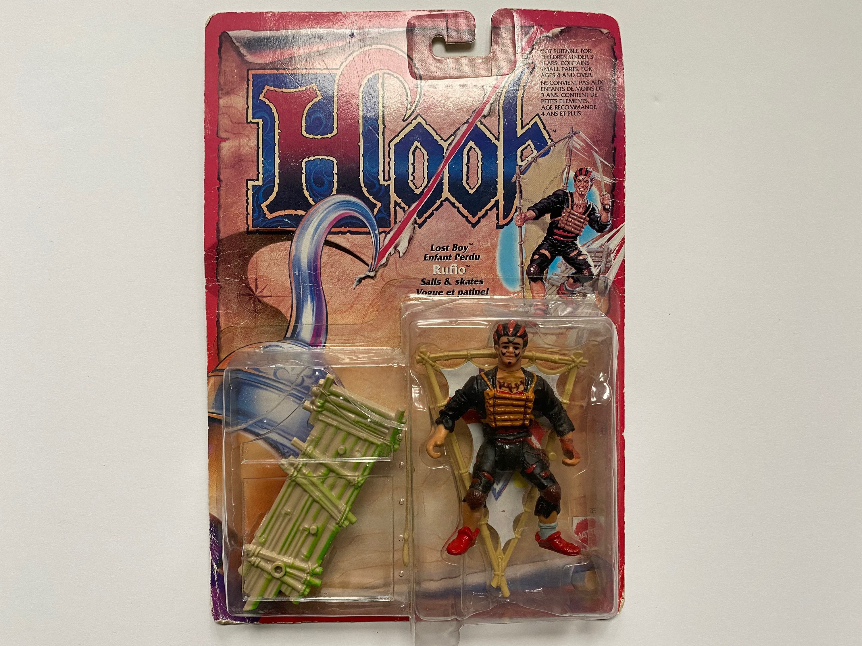 1991 Hook Rufio Toy Action Figure Kids Retro Collectible Lost Boys in  Original Package 