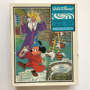 SALE Disney Character Fantasia Jigsaw Puzzle Complete Kids Game Night Toy Whitman Collectible 70s Children Mickey Mouse