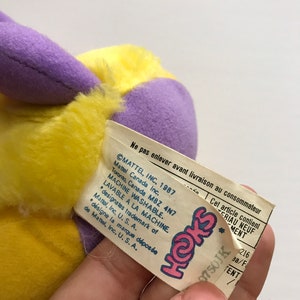 1987 Hooks Mattel Purple Pink Yellow Plush Stuffed Animal 80s Kids ...