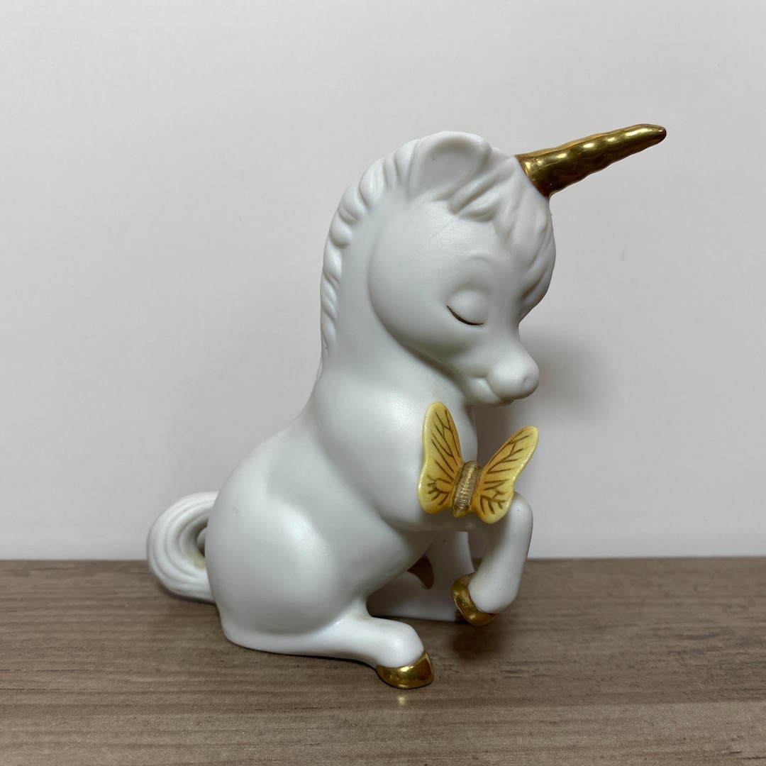 イアン・ホワイトUnicornユニコーンMAESTROマエストロ定価12223円 Vintage Unicorn With Butterfly Mythical Figurine 1992 Malaysia