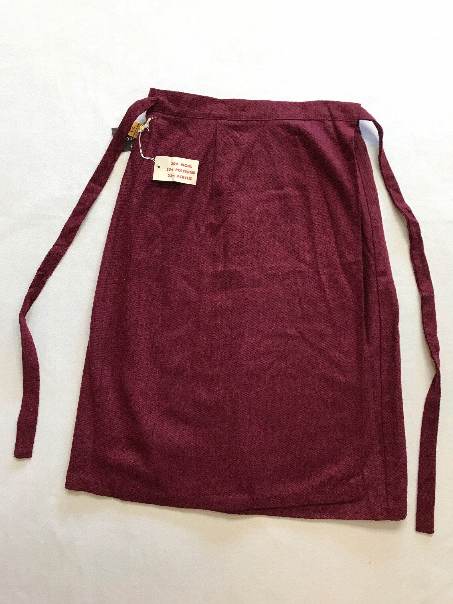 Vintage Ladies Wool Blend Wrap Skirt Size Small USA Maroon Red - Etsy