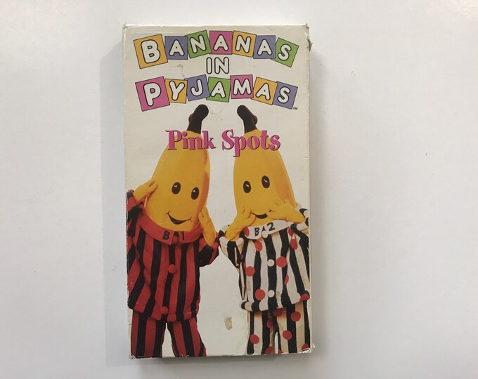 1990s Bananas in Pyjamas VHS Video Tape Pink Spots Kids Children Movie TV Show Australian