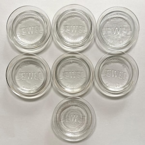 Jewel Gem Size Glass Canning Mason Jar Lids Lot of 7 Pieces