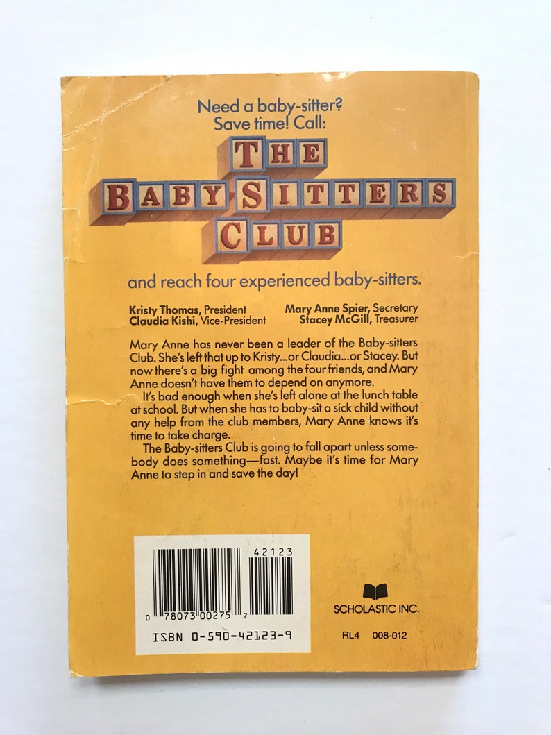 1987 the Babysitters Club Book Number 4 Kids Teens Young Adult Etsy